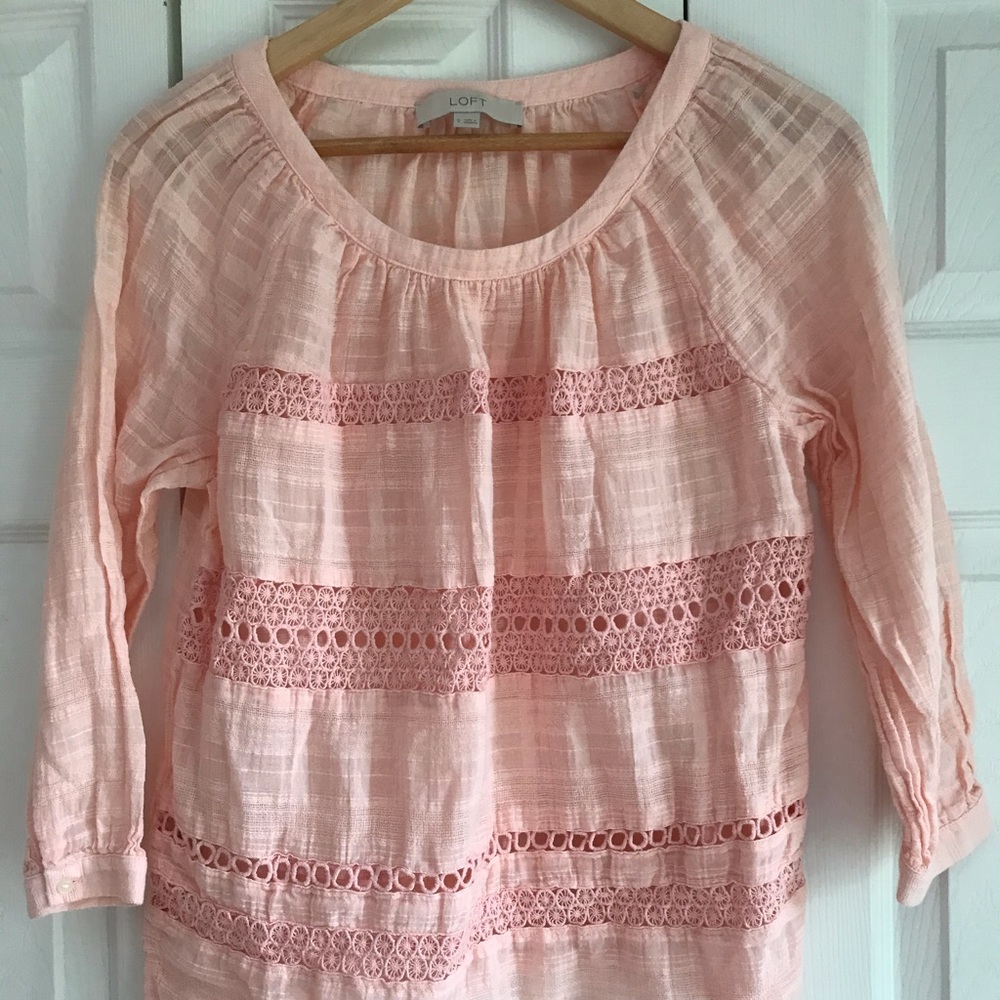 Loft soft pink blouse